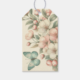 Vintage styled floral/spring butterfly gift tags