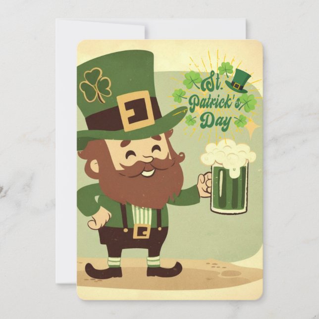 Vintage styled Saint Patrick's day Holiday Card (Front)