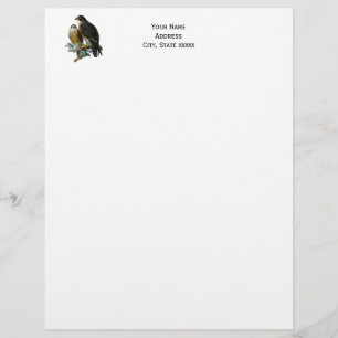 Vintage Stylised Falcons on a Branch Custom Letterhead