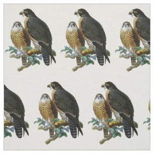 Vintage Stylised Falcons on a Branch Fabric