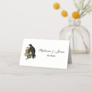 Vintage Stylised Falcons on Branch Place Card