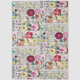 Vintage Stylised Flowers Botanical Book Plate #45 Tissue Paper