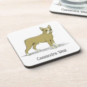 Vintage Stylised French Bulldog C Coaster
