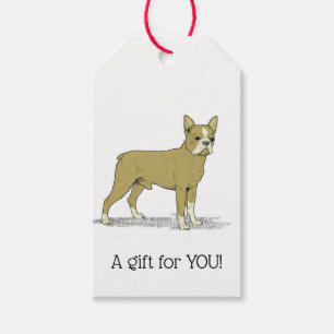 Vintage Stylised French Bulldog C Gift Tags
