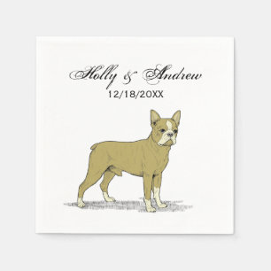 Vintage Stylised French Bulldog C Napkin