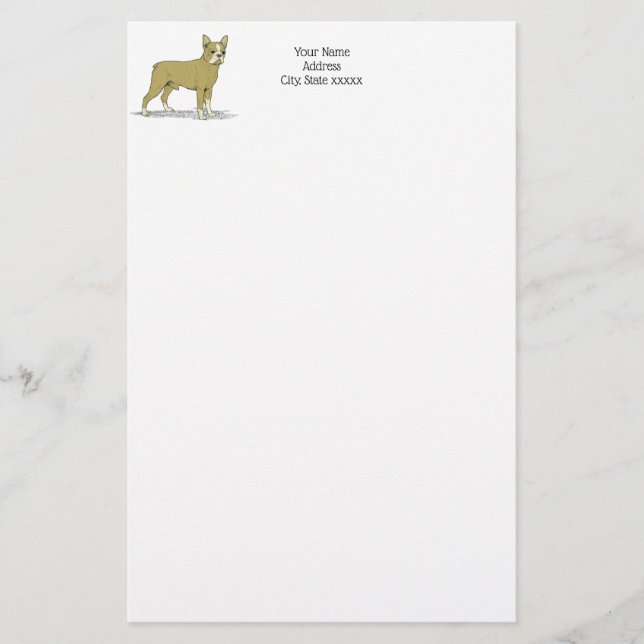 Vintage Stylised French Bulldog C Stationery (Front)