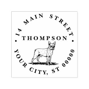 Vintage Stylised French Bulldog Self-inking Stamp