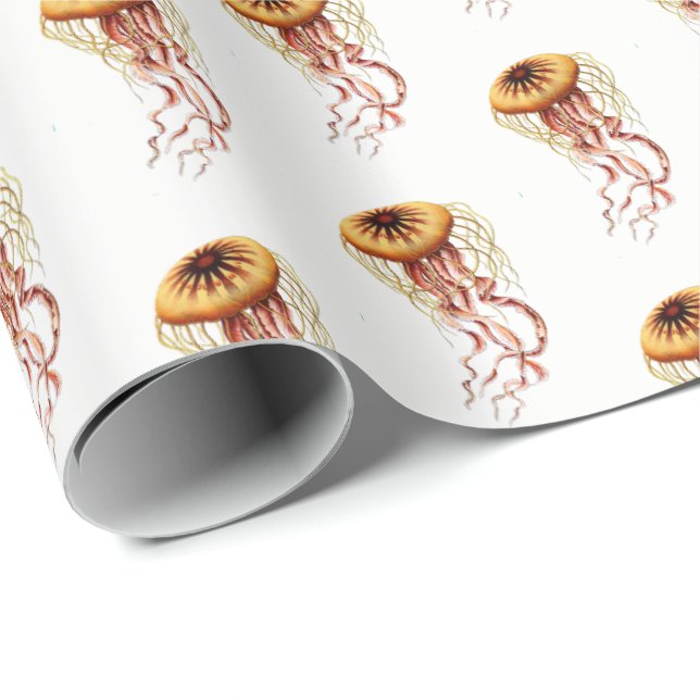 Vintage Stylised Jellyfish Drawing #1 Tissue Paper (Roll Corner)