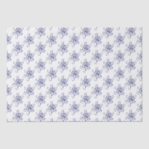Vintage Stylised Octopus Drawing #1 Blue Tissue Paper