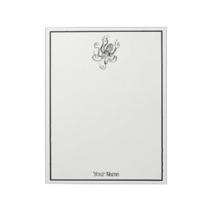 Vintage Stylised Octopus Drawing #1 Notepad