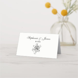 Vintage Stylised Octopus Drawing #1 Place Card