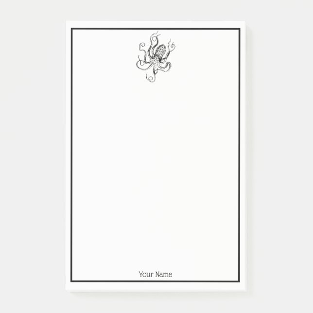 Vintage Stylised Octopus Drawing #1 Post-it Notes (Front)