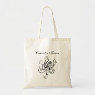 Vintage Stylised Octopus Drawing #1 Tote Bag