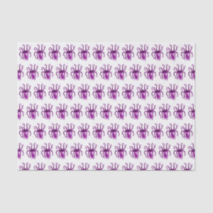 Vintage Stylised Octopus Drawing Spread Arms Purpl Tissue Paper