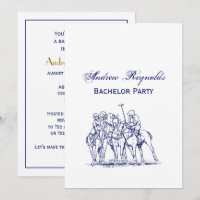Vintage Stylised Polo Match Drawing #1 Blue
