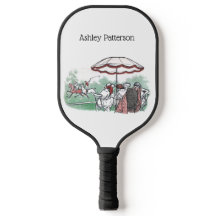 Vintage Stylised Polo Match Ladies Lunch Drawing