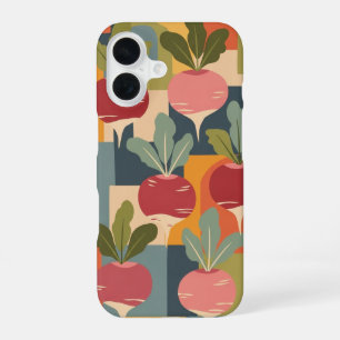Vintage Stylised Radish Pattern iPhone 16 Case