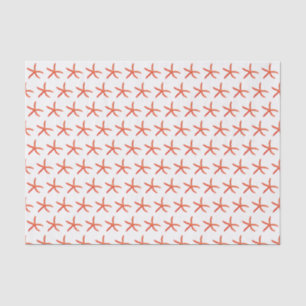 Vintage Stylised Red Starfish Drawing #2 Tissue Paper