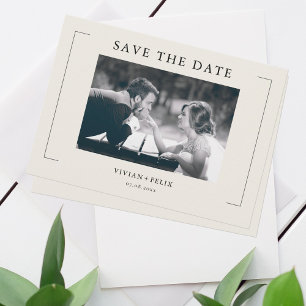 Vintage Stylish Photo Save The Date Invitation