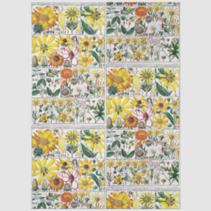 Vintage Stylized Flowers Botanical Book Plate #52 Tissue Paper