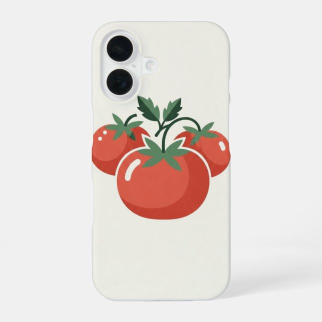 Vintage Stylized Tomatoes iPhone 16 Case (Back)