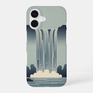Vintage Stylized Waterfall iPhone 16 Case
