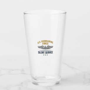 Vintage Submarine Force Silent Service Vector Desi Glass