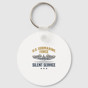 Vintage Submarine Force Silent Service Vector Desi Key Ring
