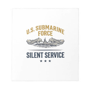 Vintage Submarine Force Silent Service Vector Desi Notepad