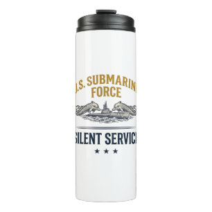 Vintage Submarine Force Silent Service Vector Desi Thermal Tumbler