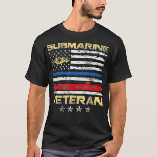 Vintage Submarine Veteran American Flag, Veterans T-Shirt
