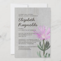 Vintage Succulent Plant Bridal Shower Invitations