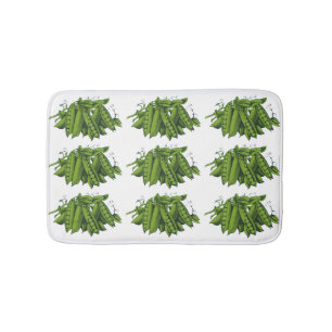 Vintage Sugar Snap Peas, Foods, Healthy Vegetables Bath Mat