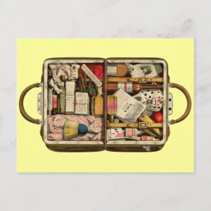 Vintage Suitcase Postcard