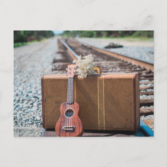 Vintage Suitcase Postcard (Front)