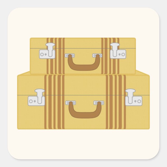 Vintage Suitcases Square Sticker (Front)