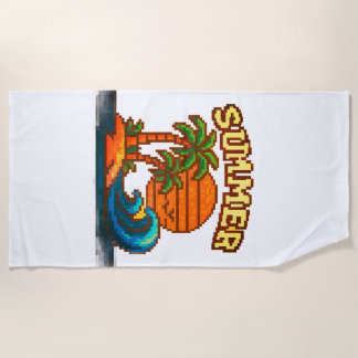 Vintage Summer Beach Vibes Beach Towel