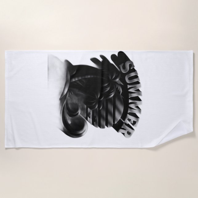 Vintage Summer Beach Vibes Towel (Front)