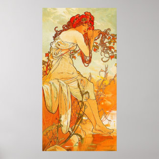 Vintage Summer by Alphonse Mucha Poster