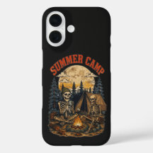 Vintage summer Camp Skeleton Campfire Design
