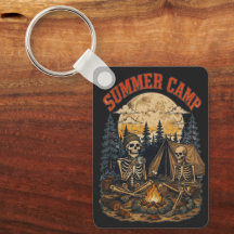 Vintage summer Camp Skeleton Campfire Design
