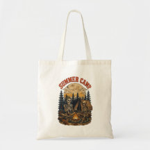 Vintage summer Camp Skeleton Campfire Design