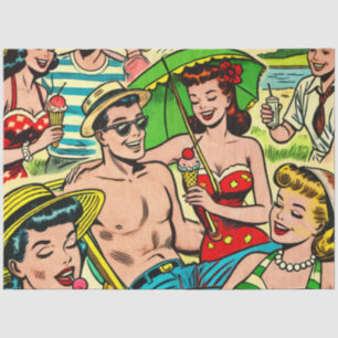 Vintage Summer Comics Tissue Paper