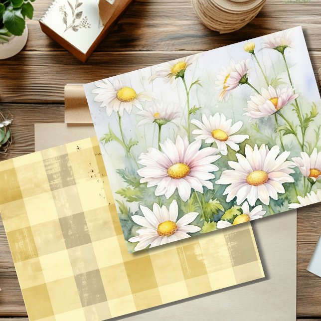Vintage Summer Daisy Scrapbook Paper (Creator Uploaded)