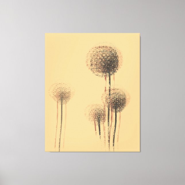 Vintage Summer Flower Trees Canvas Print (Front)