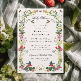 Vintage Summer Garden Floral Baby Shower Invitation