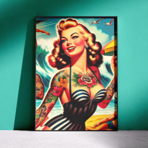 Vintage Summer Girl Poster