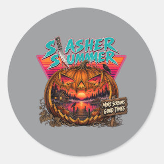Vintage Summer Halloween Slasher Summer Cute Classic Round Sticker
