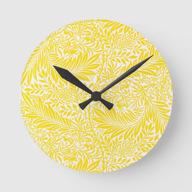 Vintage Summer Leaves Round Clock (Front)