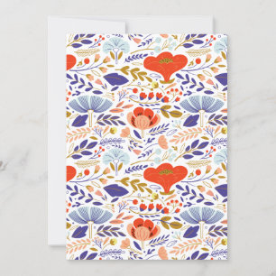 Vintage Summer Poppy Wildflowers  Holiday Card